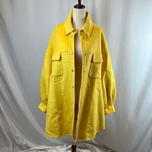 MASSIVE OVERSIZED Yellow Women's Jacket - tag says small, fits like XXL